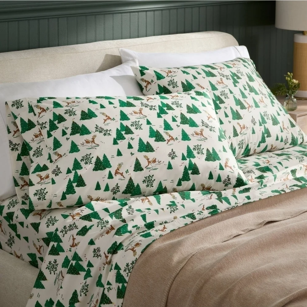 New Full 400 Thread Count Christmas Holiday Performance Sheet Set Winter Scene